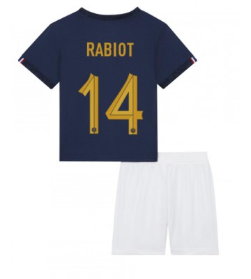 Lacne Dětský Futbalové dres Francúzsko Adrien Rabiot #14 MS 2022 Krátky Rukáv - Domáci (+ trenírky)